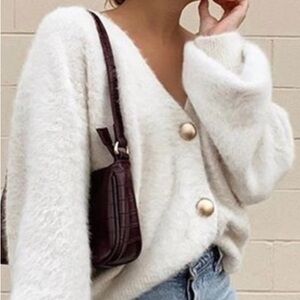 Princess Polly Merlo Cardigan fuzzy eyelash cardi!